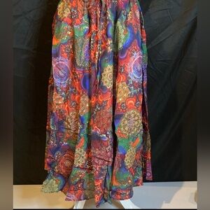 Bohemian‎ Colorful Asymmetrical Paisley Maxi Skirt, Women’s Medium